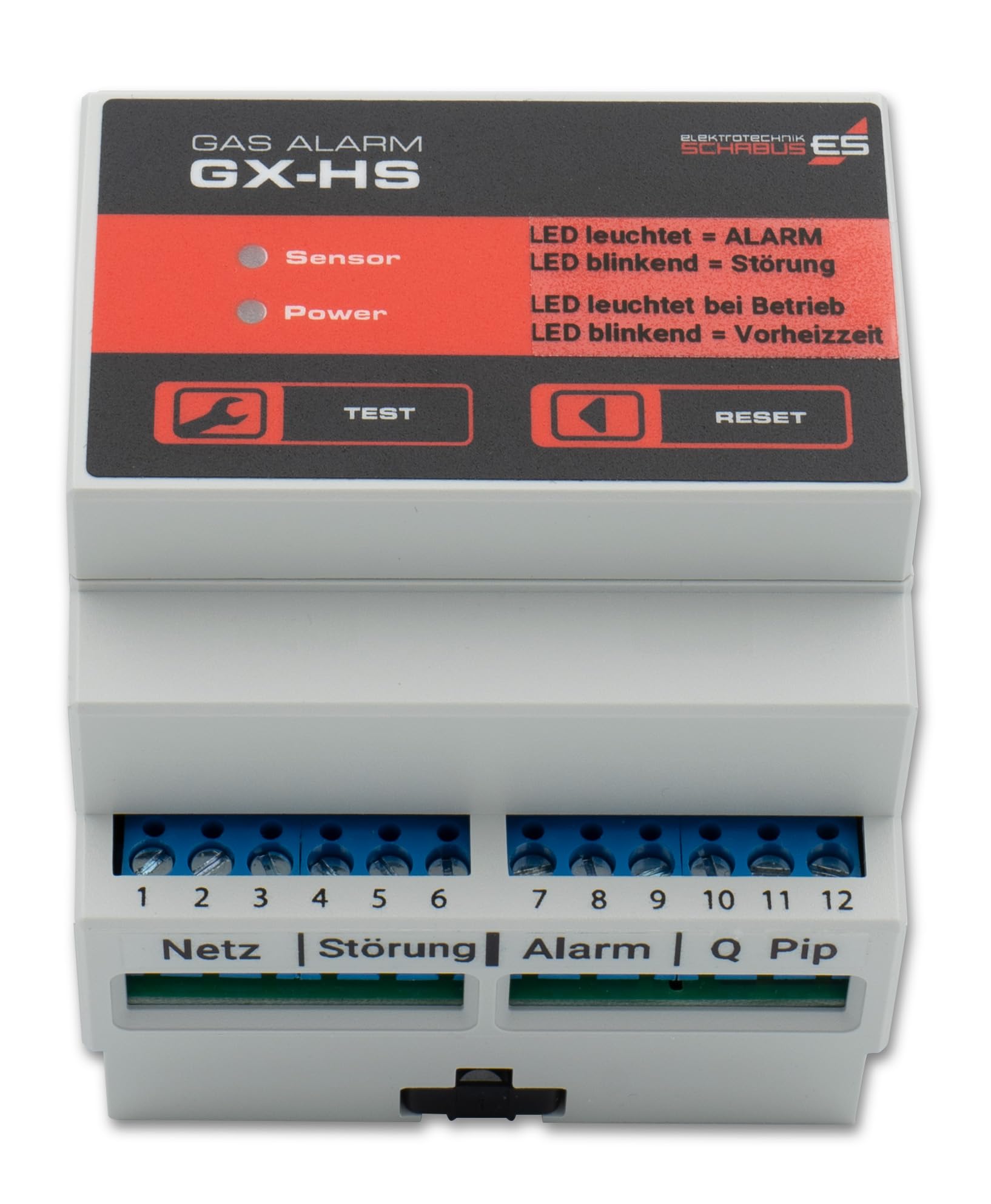 Schabus 400200 GX-HS Rilevatore di gas e monossido di carbonio alimentato a rete metano, butano, propano, etanolo, 1 W, 240 V, multicolore