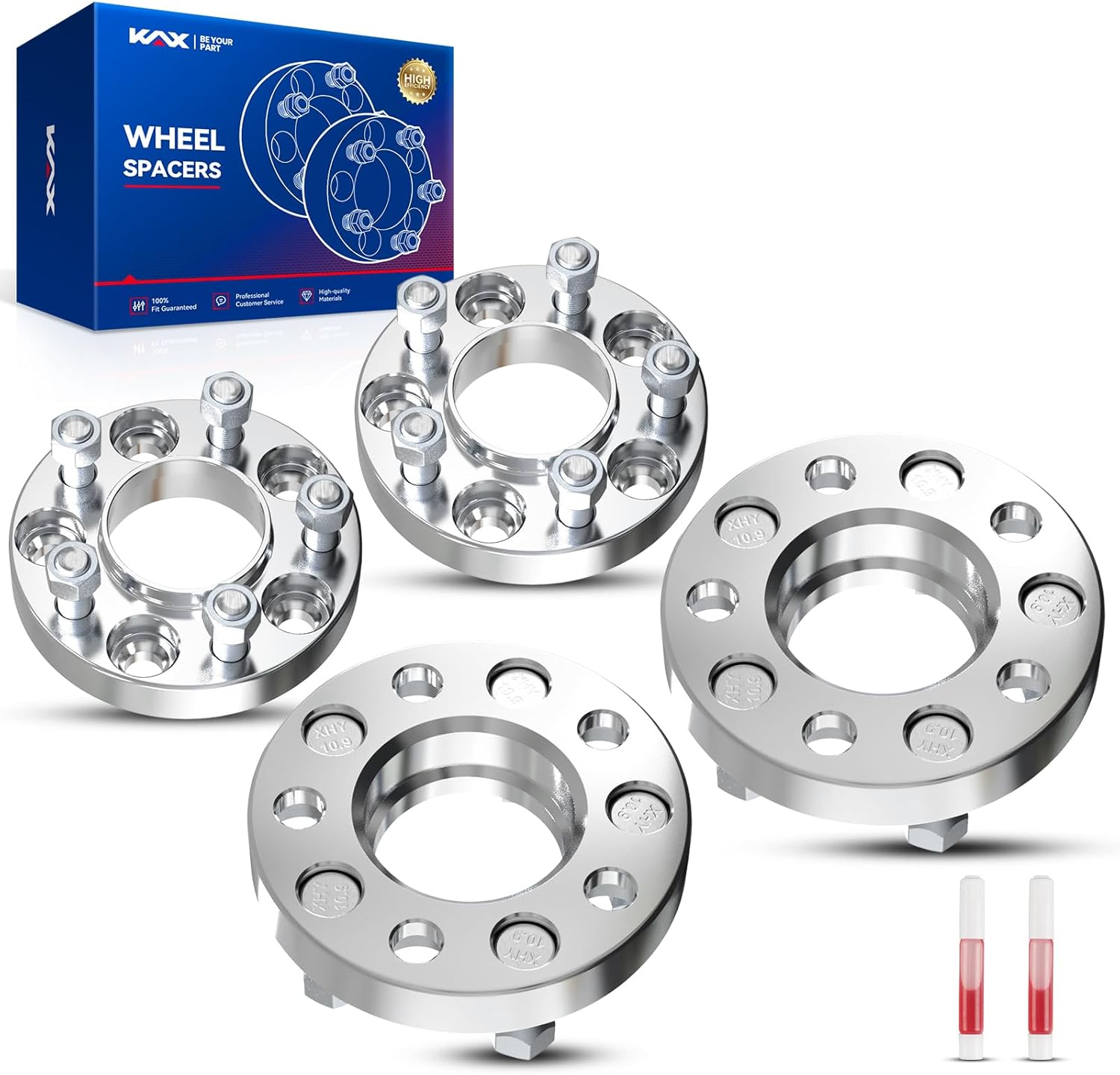 KAX 5x4.5 Wheel Spacers, Forged 1“ 5x114.3mm Hubcentric Spacers with Thread Pitch M14x1.5 Hub Bore 71.5mm,4Pcs fit for 2017-2018 GT,Silver