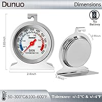 Vista 2 de Paquete de 2 termómetros de horno para hornos de gas y eléctricos, 122.0-572.0 °F/100-600°F en el horno, acero inoxidable 304, lectura instantánea
