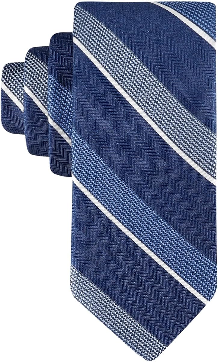 Tommy Hilfiger Corbata de corte regular para hombre, talla única, multicolor, a rayas azules