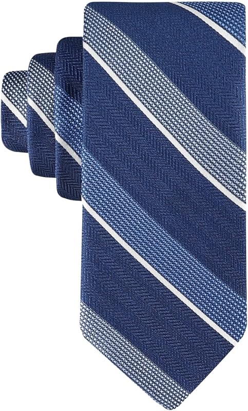 Tommy Hilfiger Corbata de corte regular para hombre, talla única, multicolor, a rayas azules