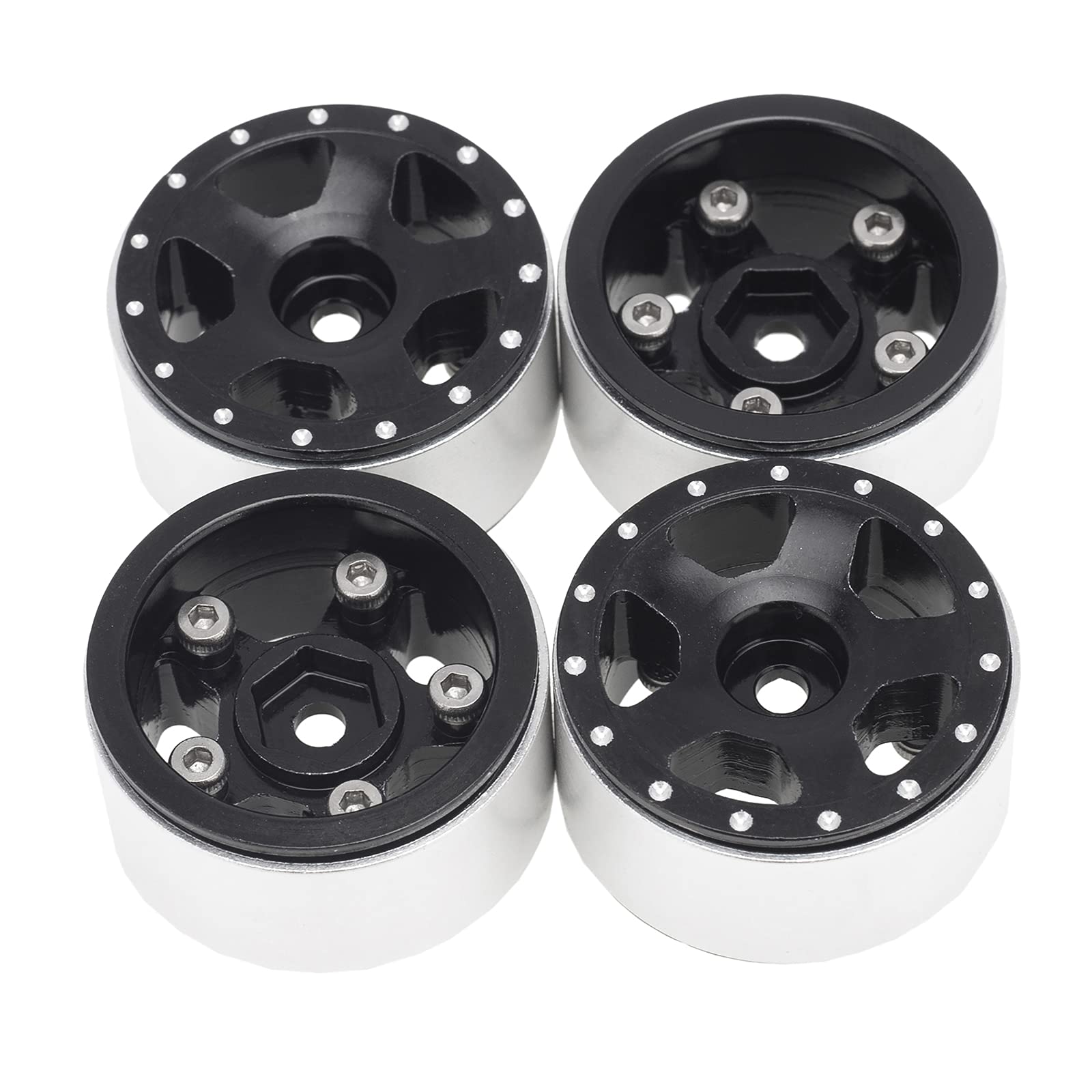 LOOM TREE® 4X Rc Car Wheel Rim Replacement Parts for Axial Scx24 90081 Black | 4 Pieces Wheel Rims