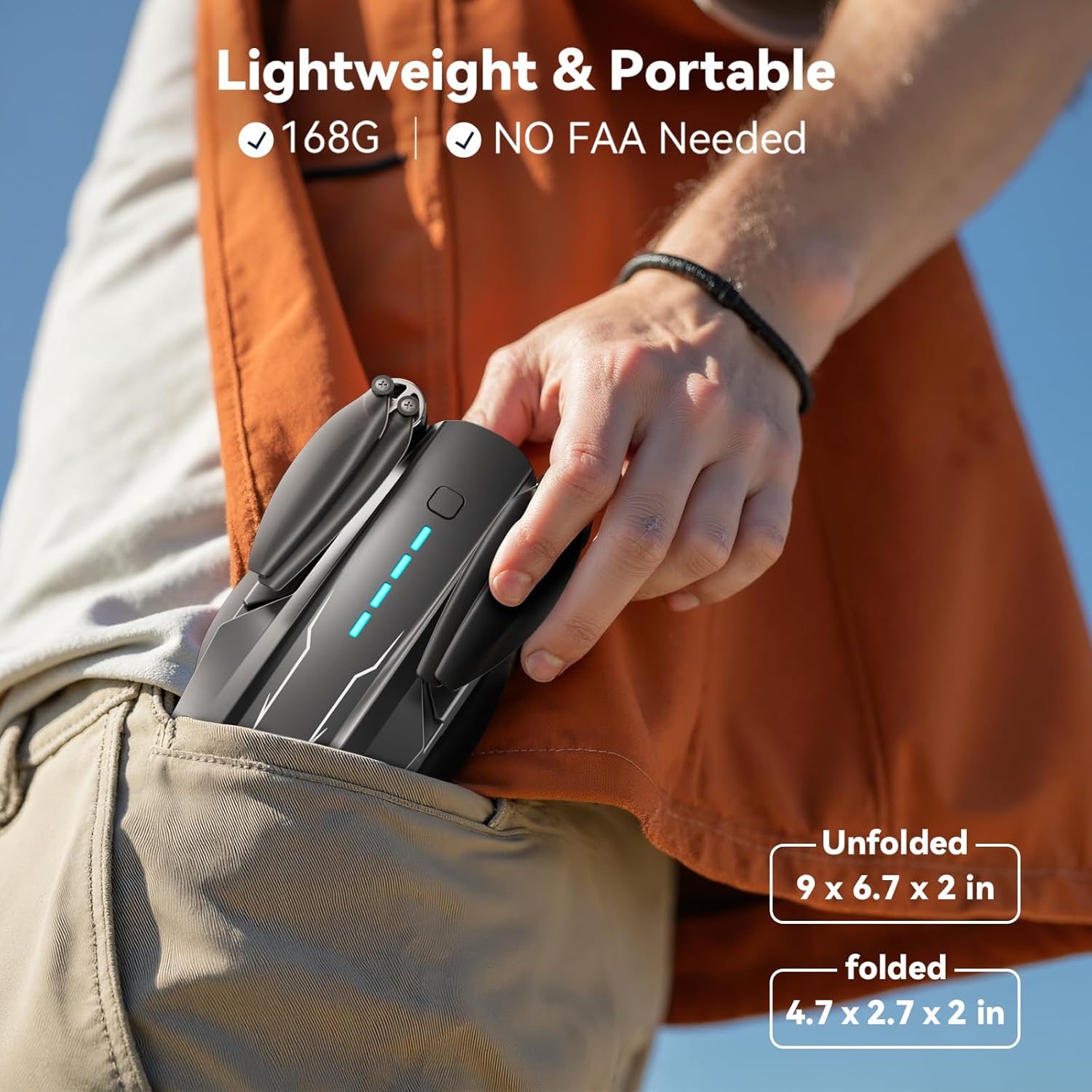 Drone with Camera for Kids 1080P HD FPV, Brushless Motor Quadcopter for Adults and Beginners, Waypoint Fly, 360°Flip, Gravity Control, Circle Fly, Auto Hover, RTF and Foldable