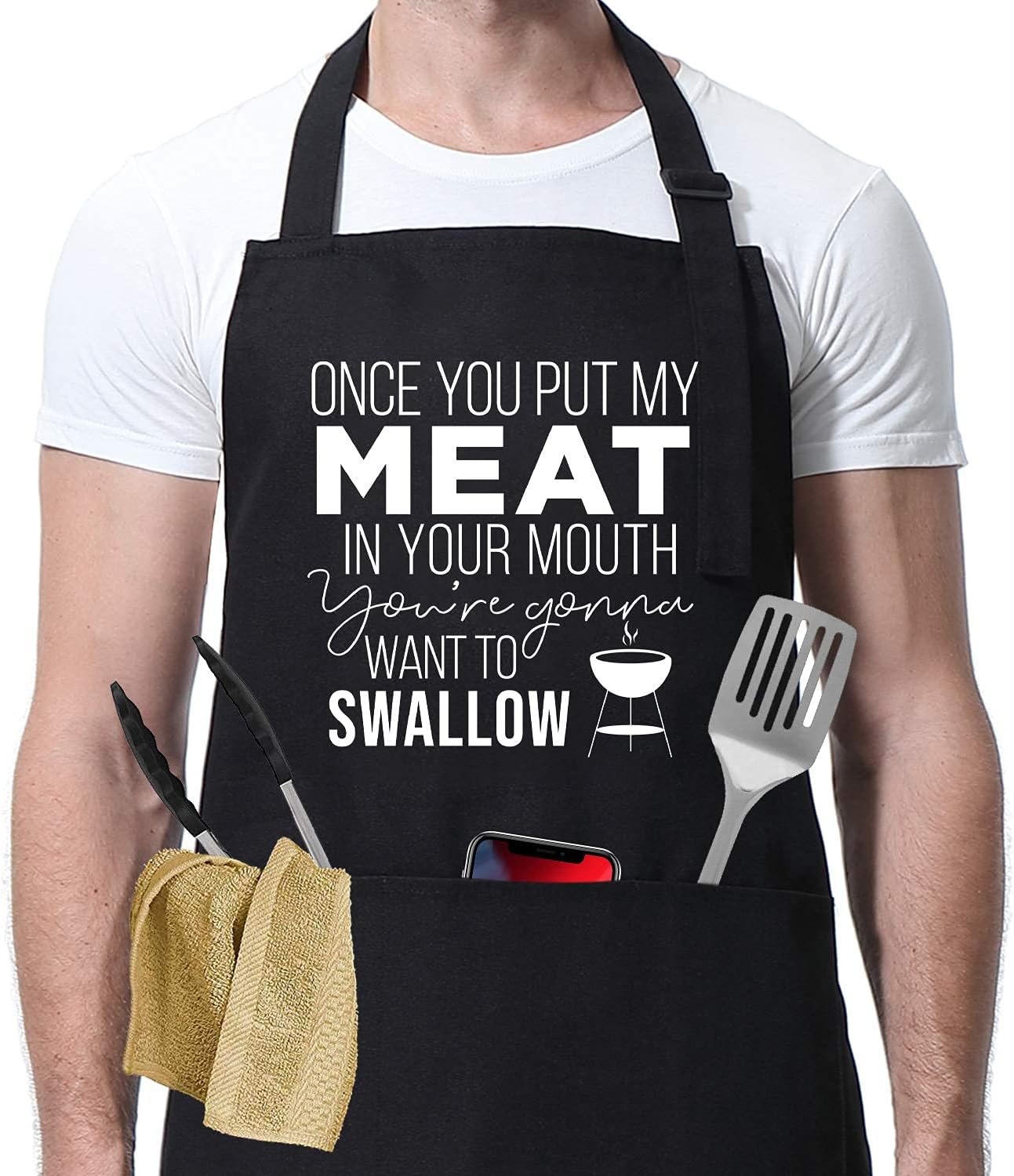 Miracu Funny Cooking Aprons for Men Husband, Male Gifts for Mens Friend