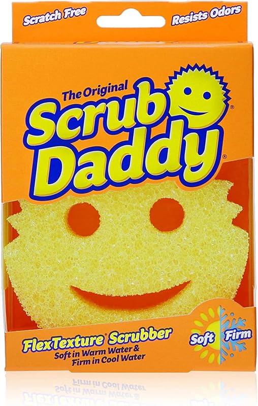 Scrub Daddy - The Original Scrub Daddy - Scratch-Free Multipurpose Dish Sponge - BPA Free & Made with Polymer Foam - Stain & Odor Resistant Kitchen Sponge (1 Ct)