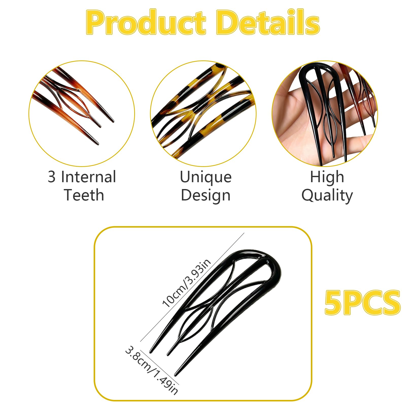 ShiningUU 5 Pcs French Hair Pins - Image 2