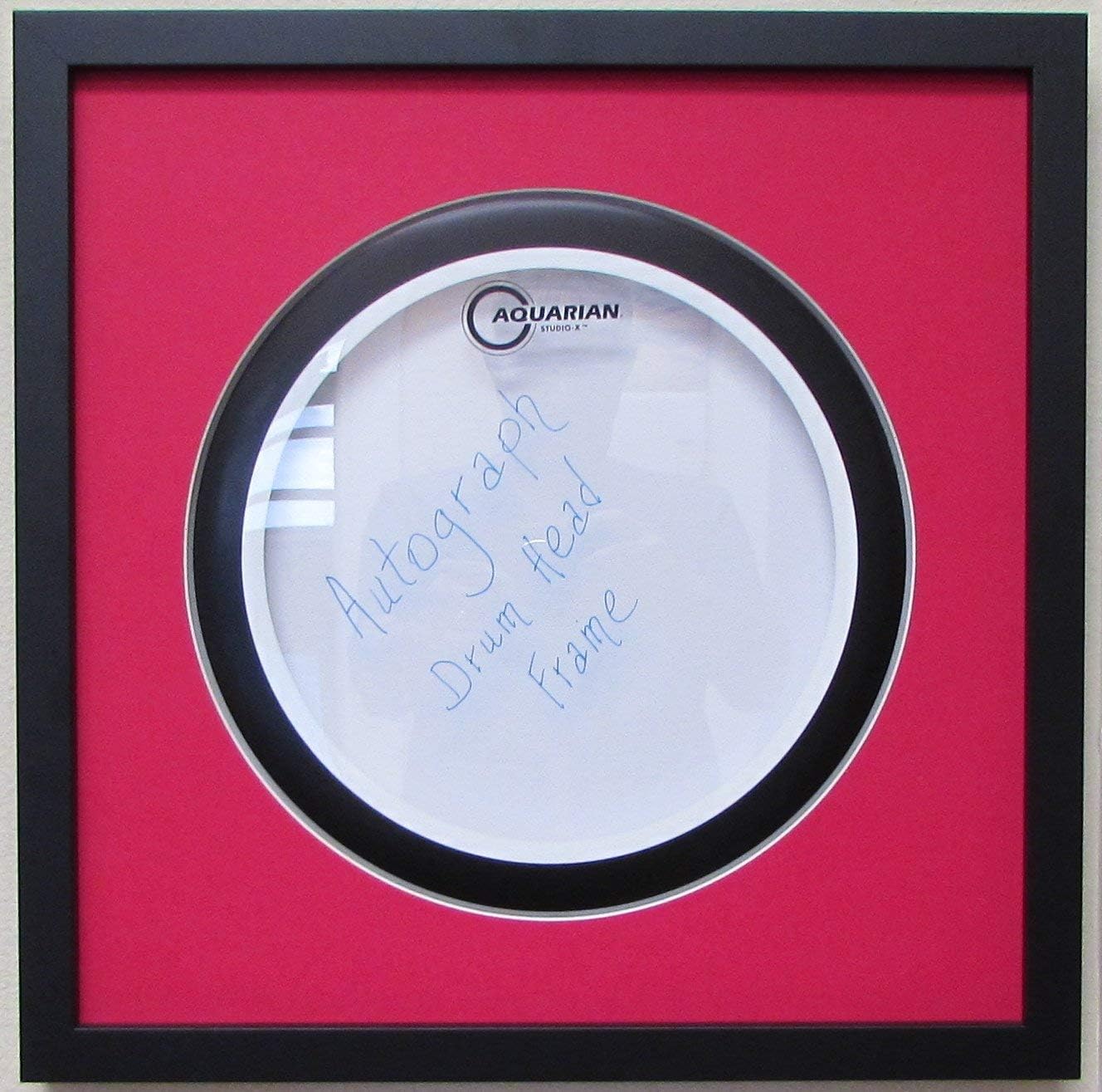 14" Drum Head Display Frame Set Black Frame Black Matting Easy Mount