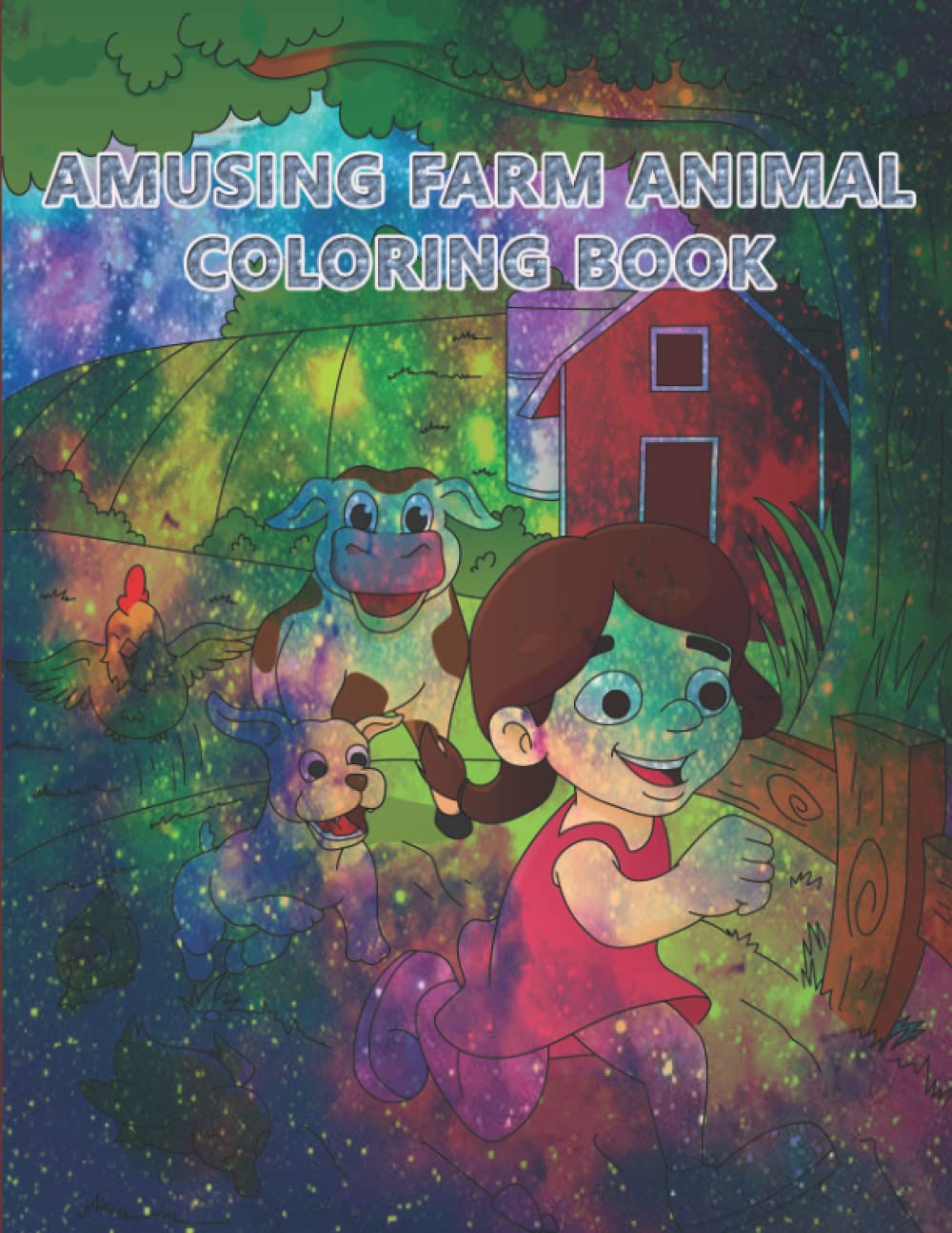 Amusing Farm Animal Coloring Book: farm animals coloring page full of lovely animals like cow, pig, chicken, horse, and much more. Suitable Book for ... 8.5 x 11 inches. 50 Stress free images
