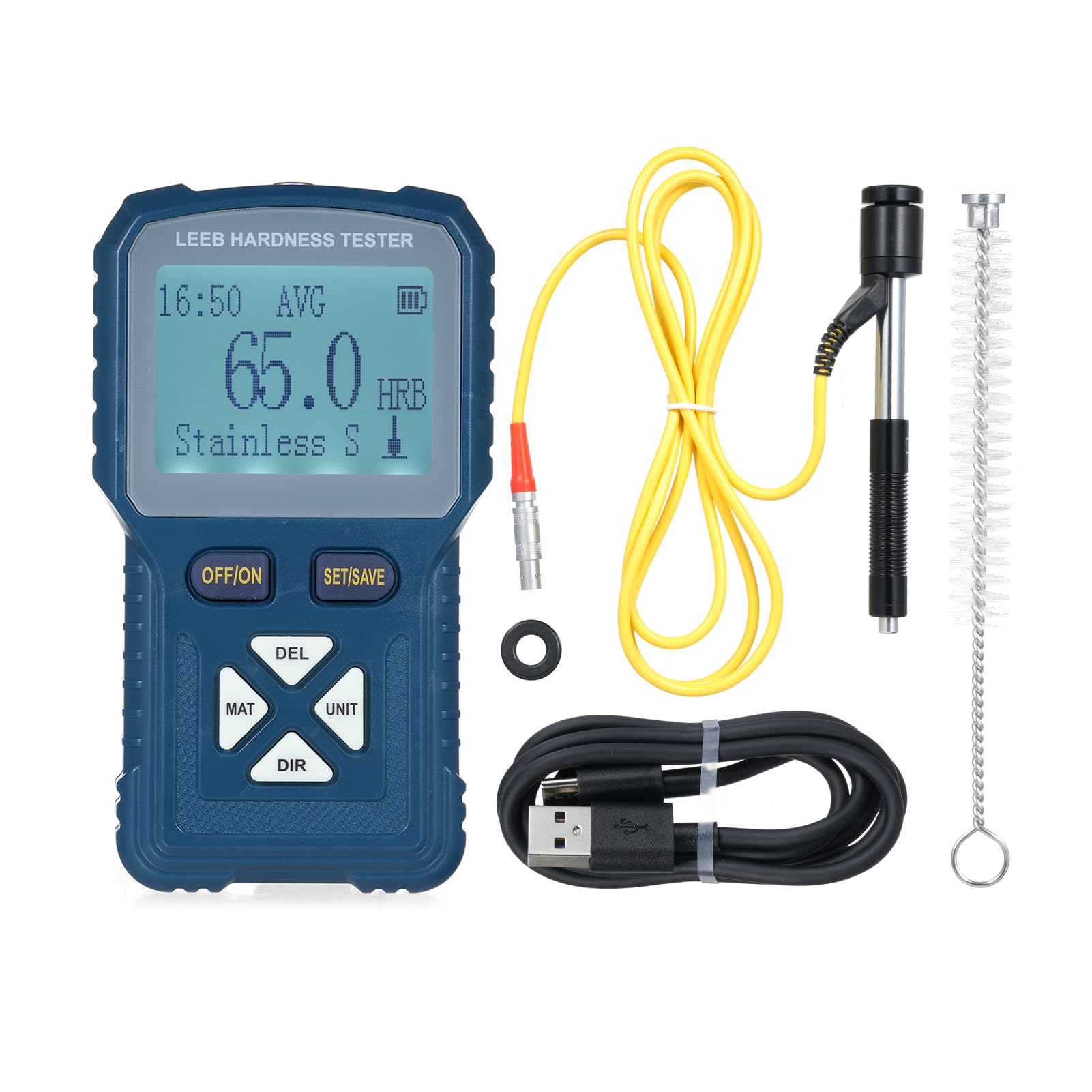 Testeur de dureté Leeb de haute précision pour métaux Duromètre numérique portable 360° HLD HB HV HS HRA HRB HRC de type D