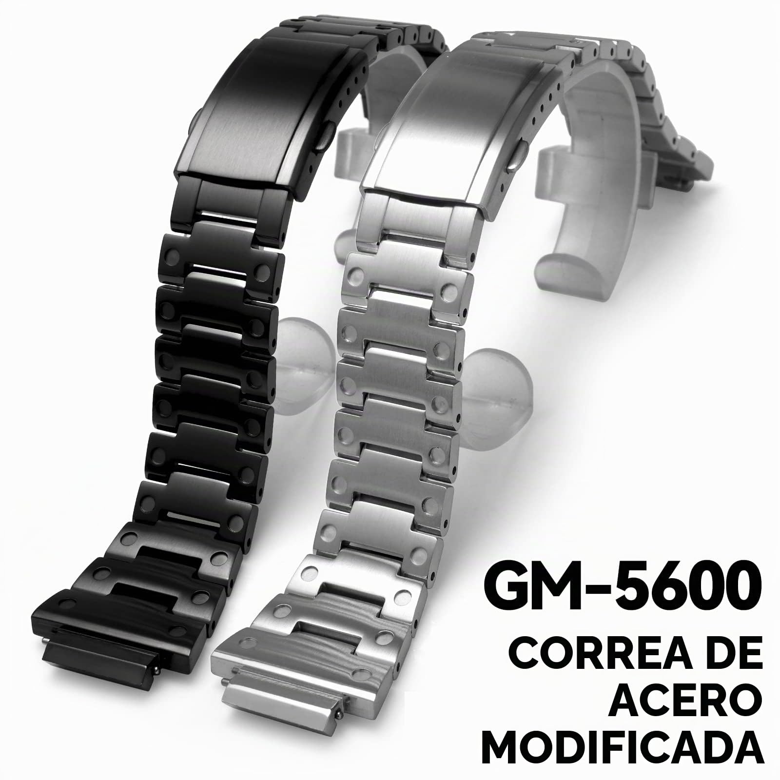 Correa de Reloj de Metal Compatible con GM-5600, Pulsera para Hombre Compatible con G-SHOCK GM5600B de Acero Inoxidable de Liberación Rápida