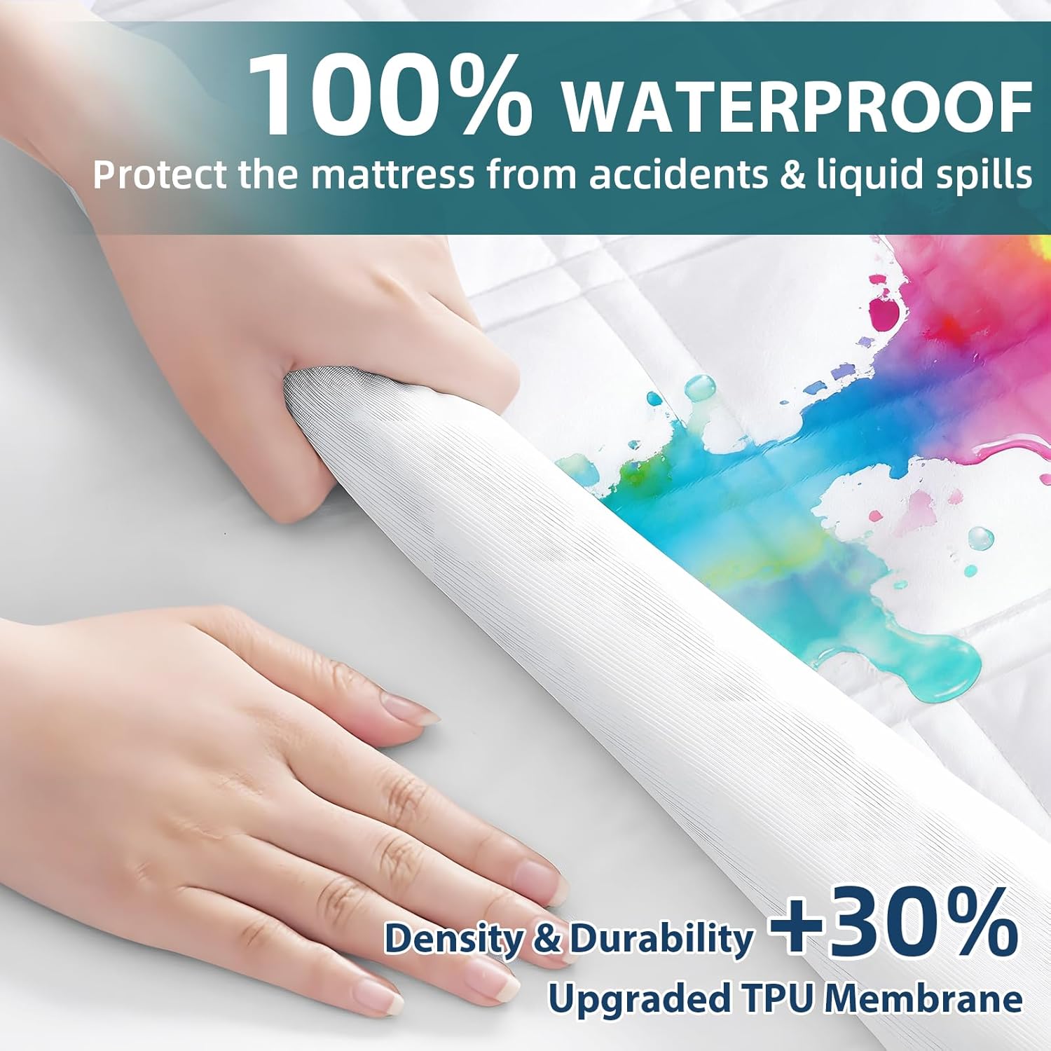 2 Pack Waterproof Mattress Protector Queen Size, All-fit-One Soft Noiseless Bed Mattress Cover with Deep Pocket 8-21", Washable for Bedwetting, Cool Sleep, Suitable for Home Bedroom Hotel, White