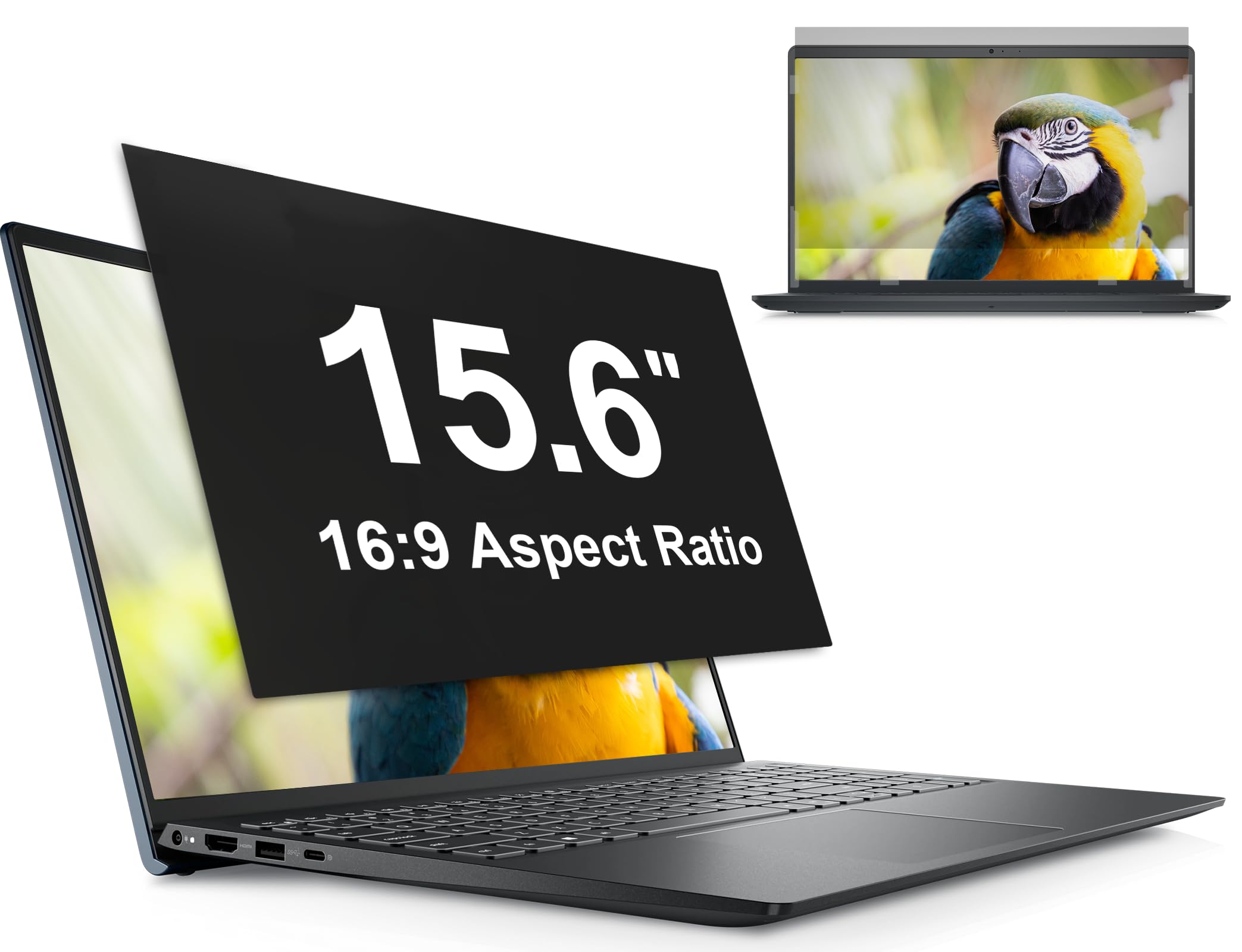 Filtro Privacy Schermo 15.6 Pollici per 16:9 Laptop, Pellicola Privacy Filter Compatibile con HP/Dell/Acer/Lenovo/Thinkpad/Samsung/ASUS/Sony, Rimovibile Pellicola de Protezione, Filtro Luce Blu PC