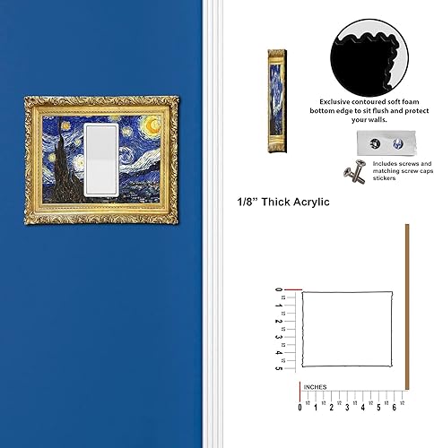 Miniatura 8 de Cubierta eléctrica acrílica decorativa de pintura de noche estrellada - Interruptor de luz individual