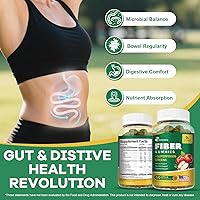 Vista 4 de 9G Fiber Gummies for Digestive Health & Regularity - No Sugar Added Apple Flavor - Prebiotic Fiber Supplement with Greens - Daily Gummies for