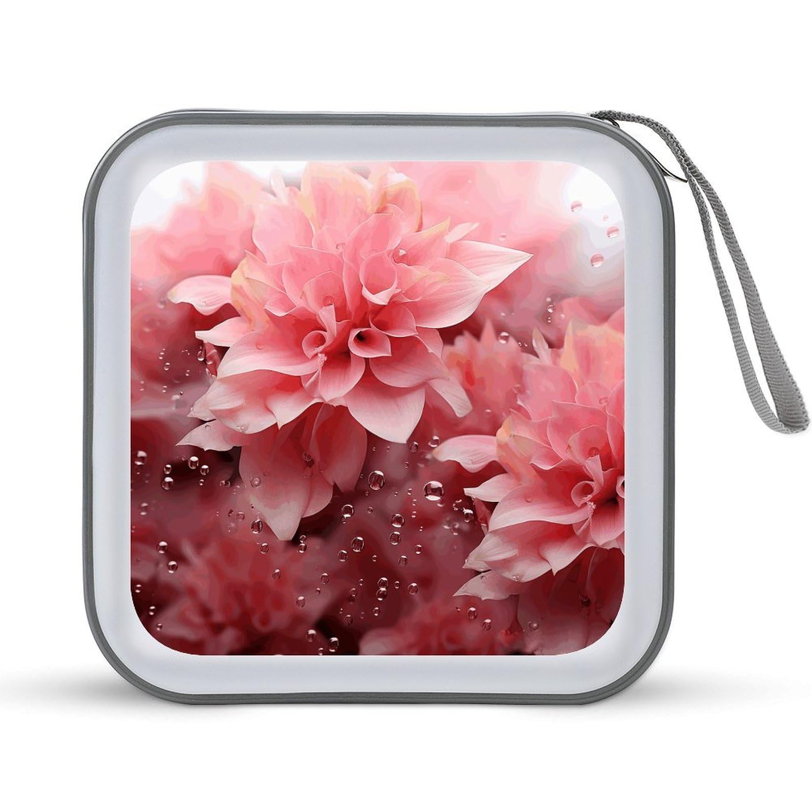 VstaDank Pink Petals DVD Case 40 Capacity Protective Storage Organizer Binder Booklet Album Portable Disc Wallet Car CD Disc Holder Hard Plastic CD Case CD DVD Case Holder