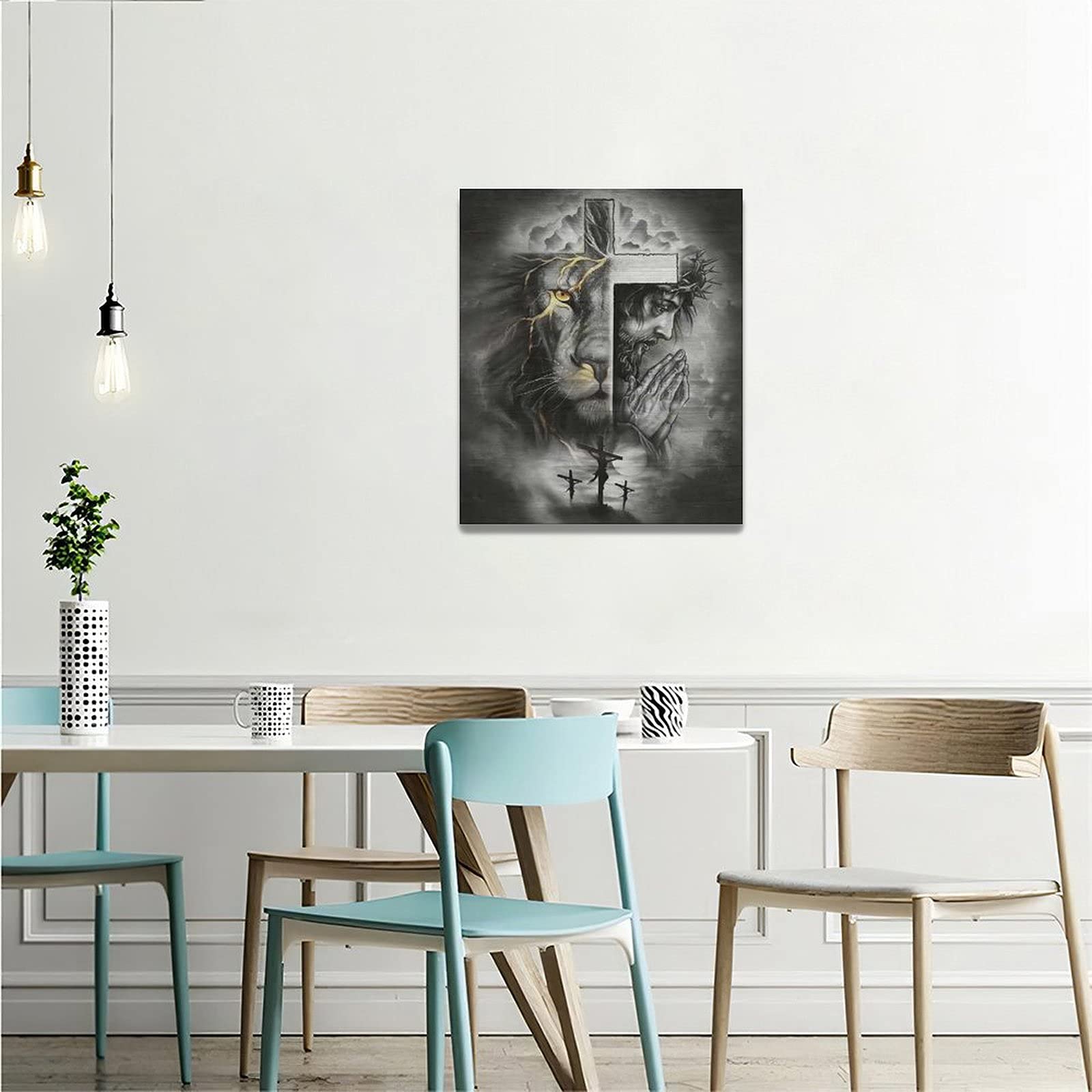 Kruisdecoratie voor aan de muur, metaal, ophangbaar