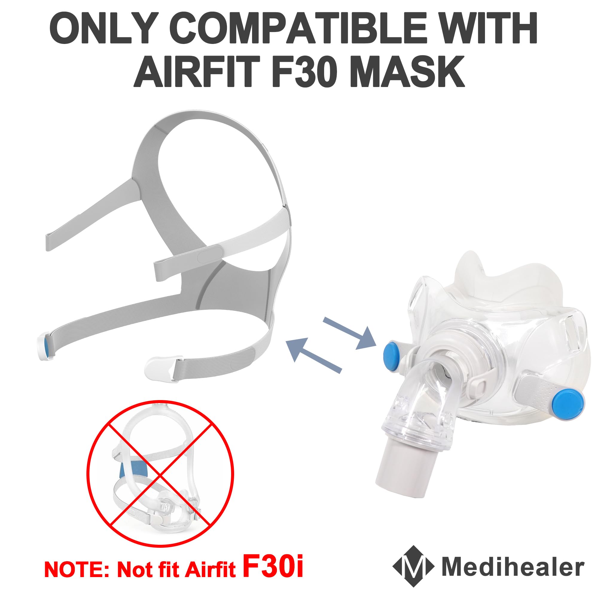 2Packs Replacement for F30(S&M), 2Packs F30 with Stronger Elasticity, Include 2PCS &4PCS Clips, Great-Value Supplies by Medihealer