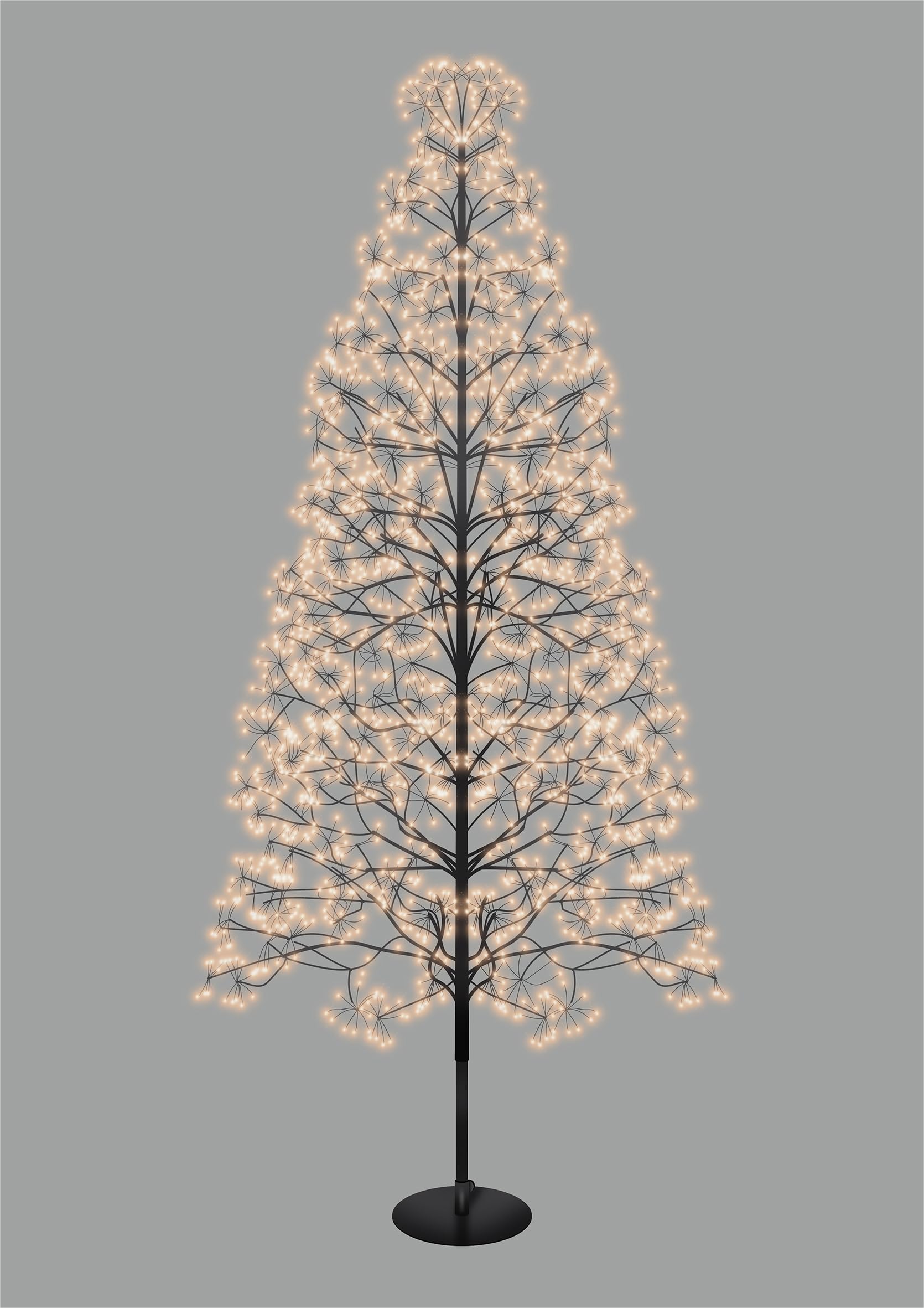 Xmas Haus 1.8M Black Firework Tree - 2250 Gold Micro LEDs
