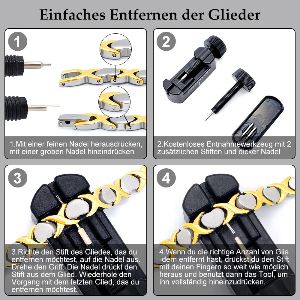 Chaîne de cheville magnétique en forme de cœur pour femme - En acier titane - 3500 gauss - Aimants ultra puissants avec outil d'ajustement et boîte cadeau