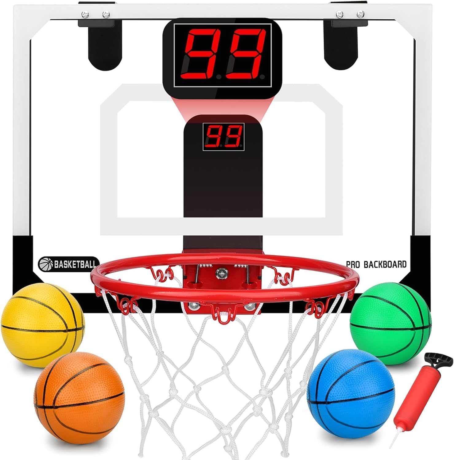 Orange Basketball + Scoring Basketball Hoop Set 10 Pack