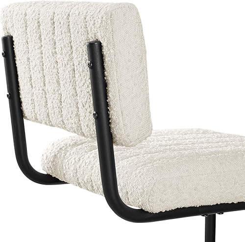 Miniatura 7 de Modway EEI-6473-BLK-IVO Parity Boucle Taburetes de bar - Juego de 2, color negro marfil