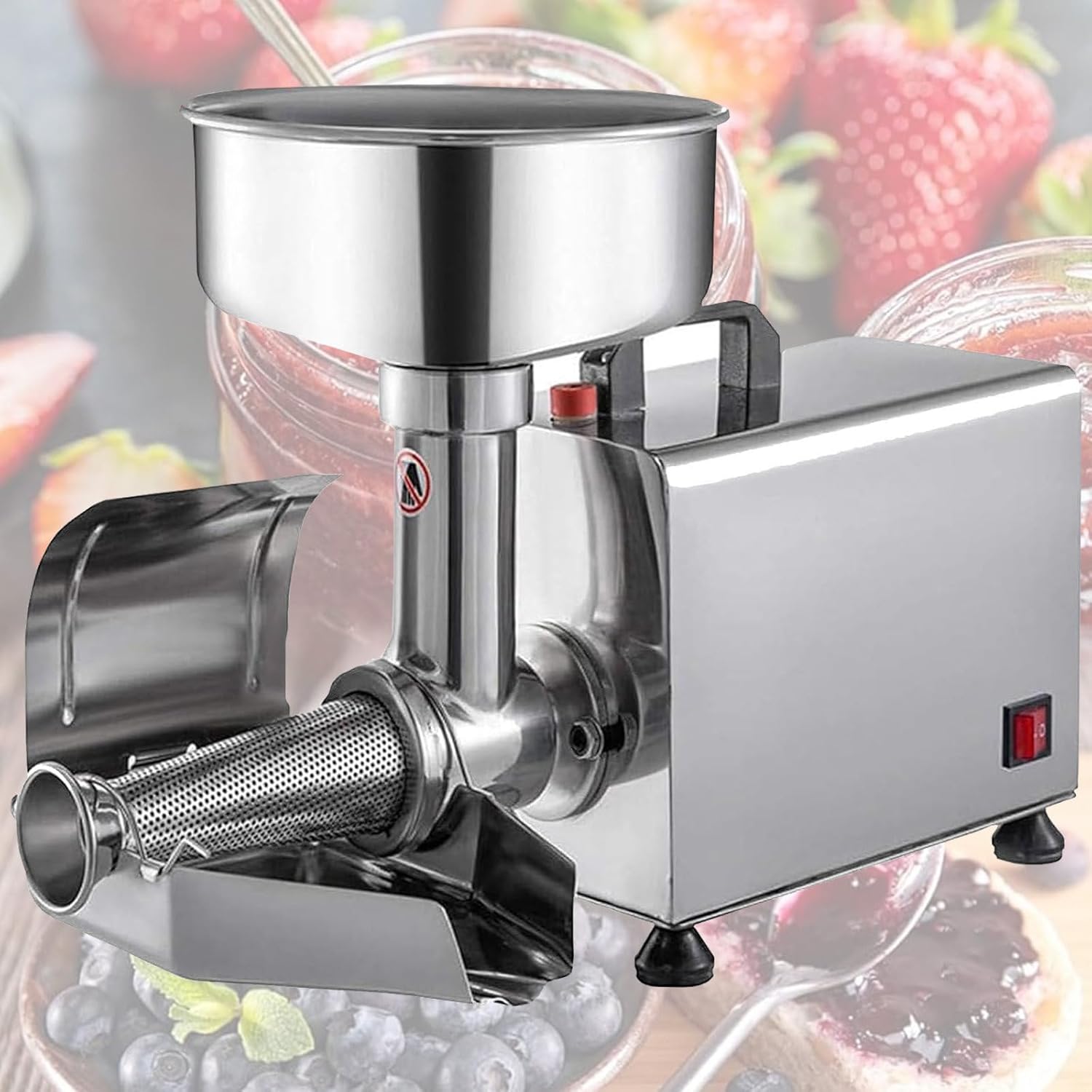 Electric Fruit Press Squeezer Jam Machine,Tomato Sauce Maker Tomato Strainer,Sauce Maker Machine Stainless Steel Food Strainer and Sauce Maker,Juicer Fruit for Strawberry Blueberry Sauce