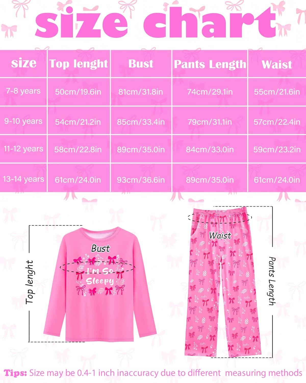 Sylfairy Girls Pajamas 2-Piece Pjs Set Kids Long Sleeve and Pants Jammies Casual Wear Girls' Sleepwear Lounge Clothes Big Kid - Image 6