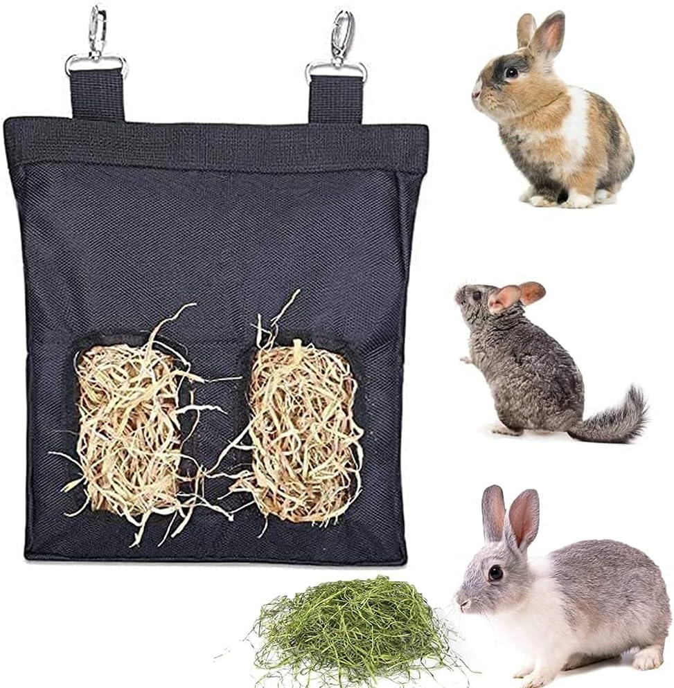 Rabbit Hay Feeder Bag, Guinea Pig Hay Feeder, Guinea Pig Hay Feeder Storage, Hanging Rabbit Hay Feeder Bag for Guinea Pigs Bunnies Chinchillas