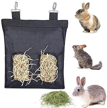 Rabbit Feeder Hay Bag, Guinea Pig Hay Feeder Storage, Rabbit Feeder Bag, Guinea Pig Hay Feeder, Hay Bag Hanging Feeder for Rabbit, Hay Bag Hanging Feeder Sack for Small Animals