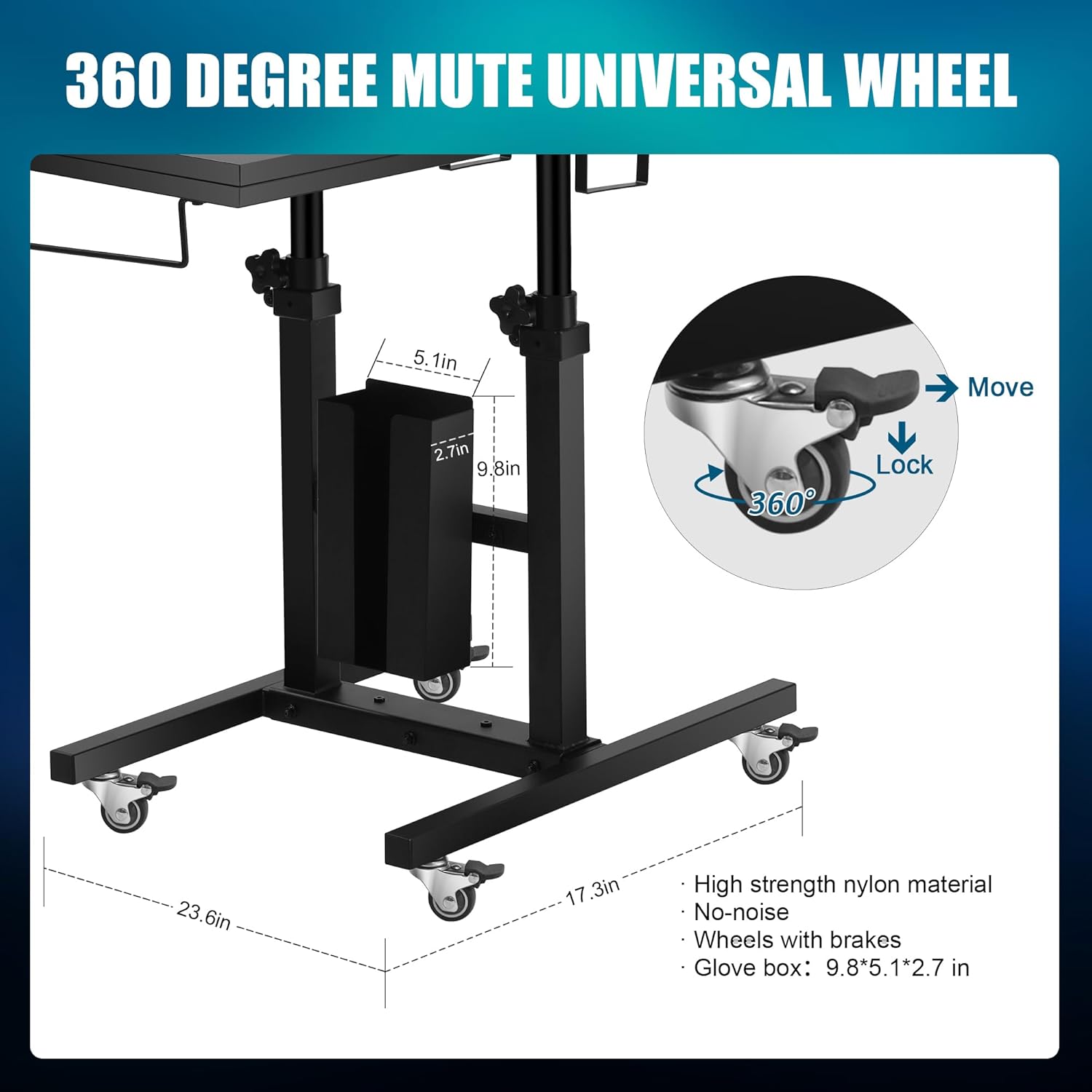 POARMEEY Premium Tattoo Salon Tray Adjustable Double Tier Tattoo Workstation with Wheels for Studio