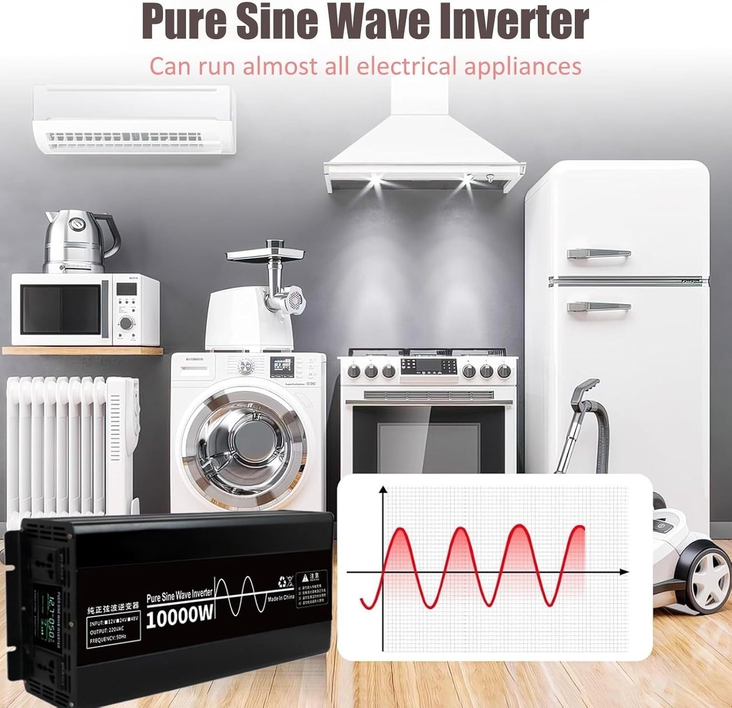 Voltage Converter Voltage Converter 4500W 7000W 10000W Inverter 12V 24V 48V to 110V 220V Voltage Converter Inverter converte with Socket for Car Device(7000W,48V)