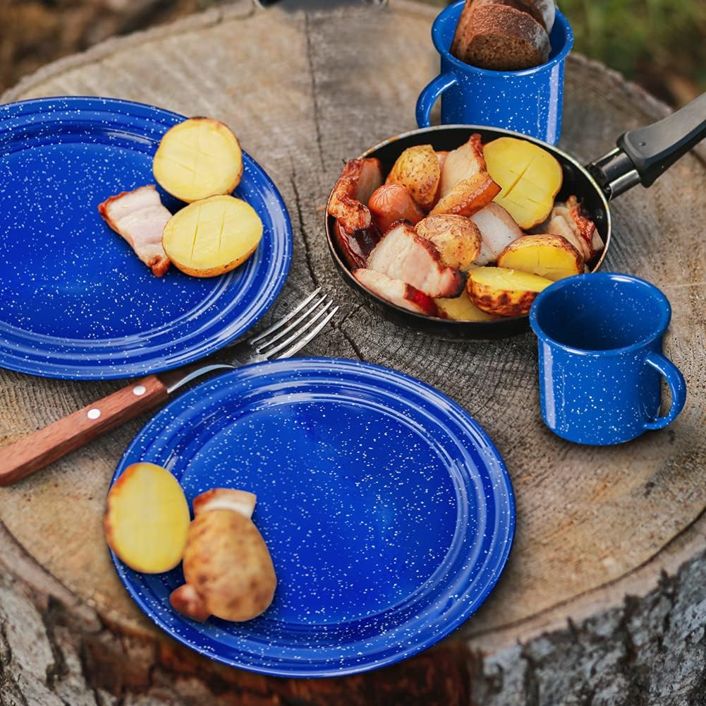 未使用】CINSA エナメルウェア キャンプ食器セット 16点 Amazon.co.jp