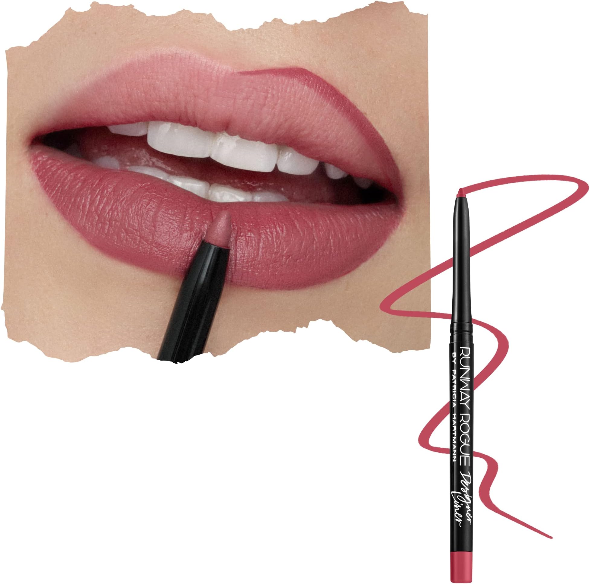 Designer Liner Lip Pencil, Matte Muted Raspberry Lip Liner Pencil and Lip Liner Sharpener, โOpen Callโ