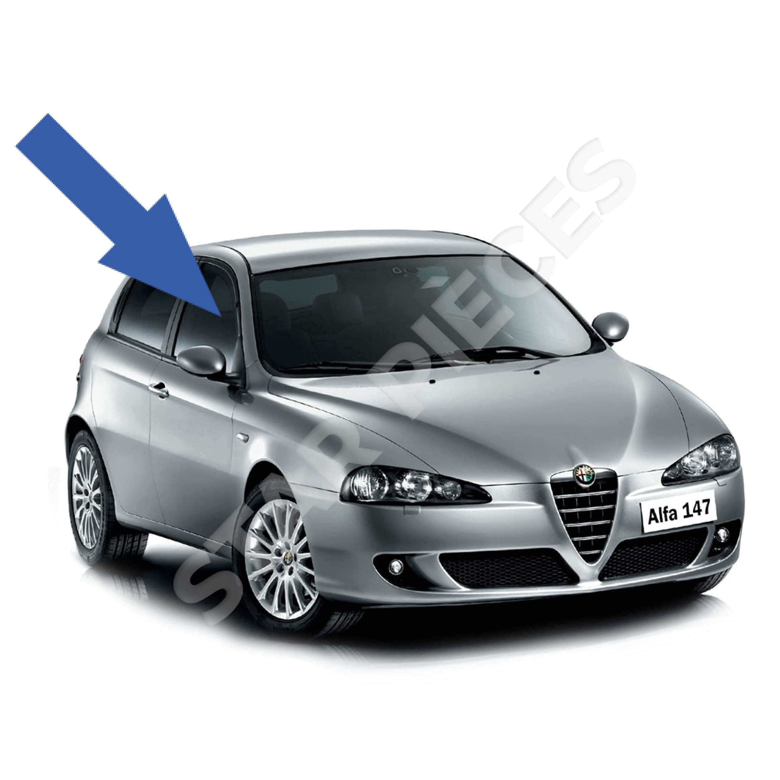 STARKIT PERFORMANCE Alzacristallo compatibile per Alfa 147 (2000-2010) CON MOTORINO. ALZAVETRO ANTERIORE DESTRO (passeggero) 46751870