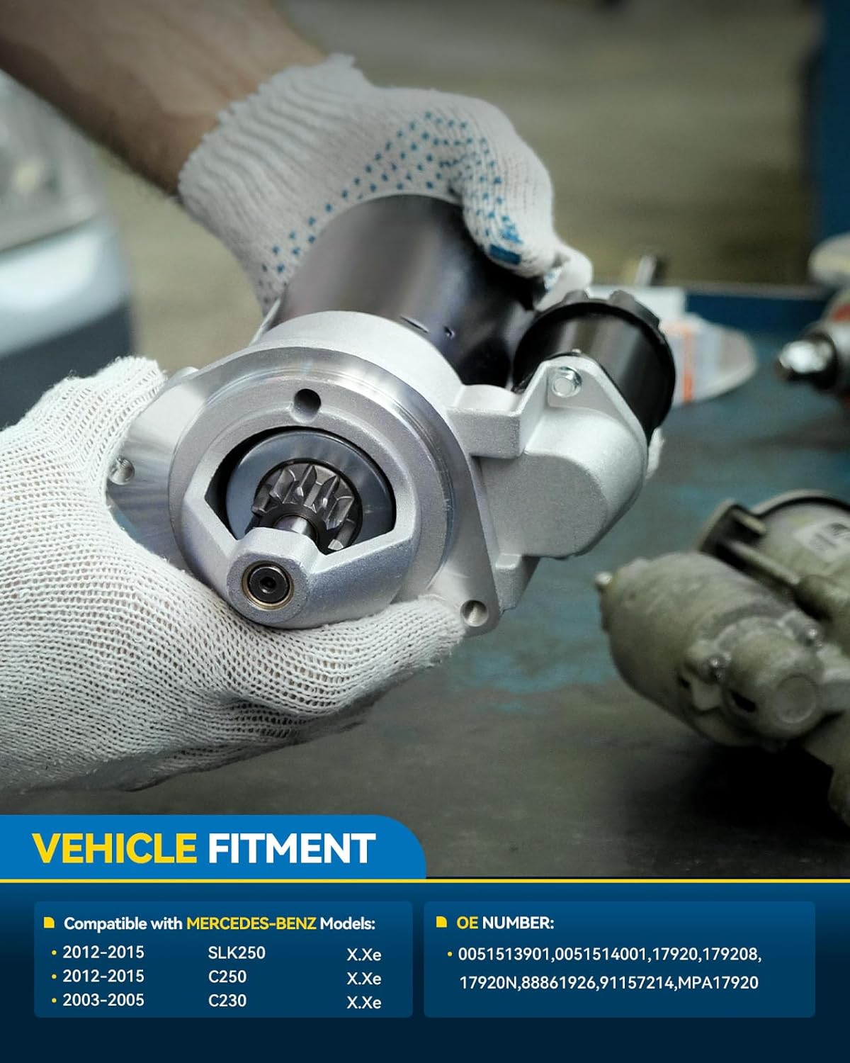 PHILTOP Starter Replacement for2012-2015 250, 2003-2005 C230, 2012-2015 SLK250 17920N