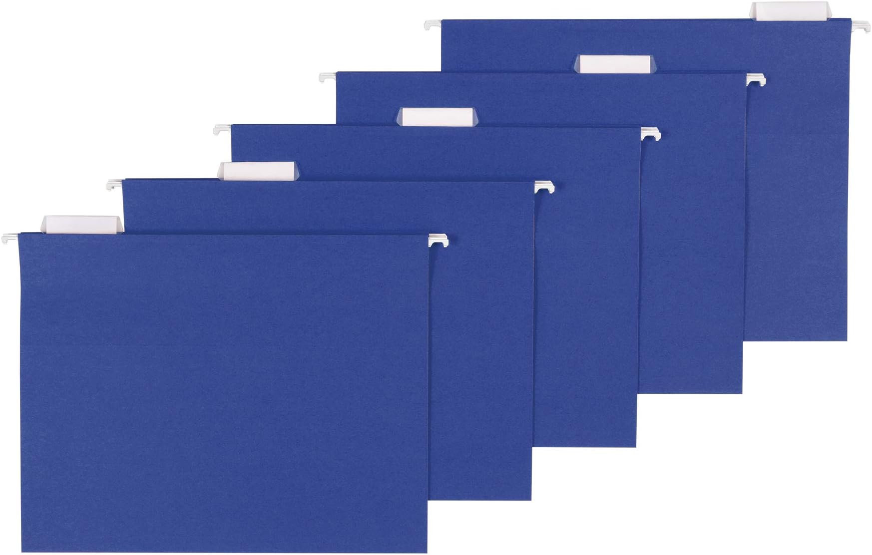 Amazon Basics Hanging File Folders, Letter Size, Navy Blue, 25-Pack
