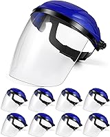 Vista 13 de 4 protectores faciales de seguridad transparentes para moler y cortar, ligero, resistente a los impactos con trinquete ajustable, máscara facial