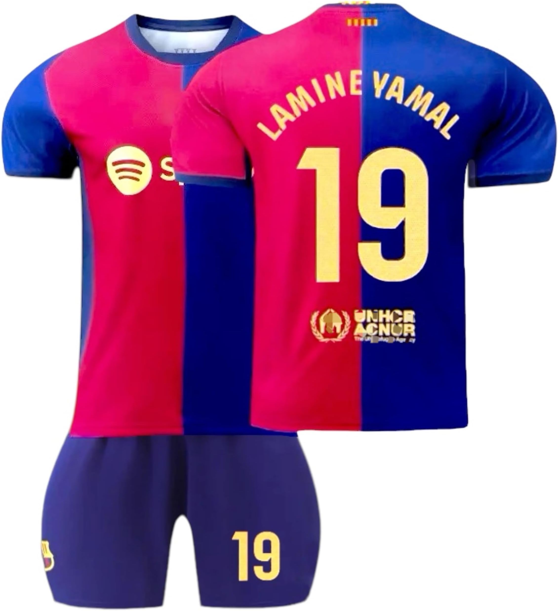 Generic24/25 New Season Home Barca Lamine Yamal #19 Football Jersey Fans Football Kit FC Barça New Lamine Yamal kit with Shorts/Kids and Youth Size.