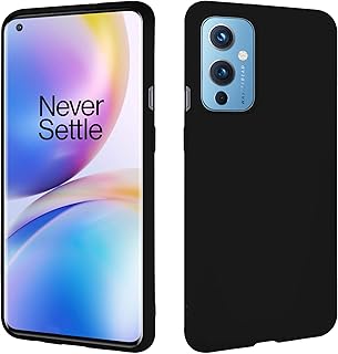 HSP czarne etui kompatybilne z OnePlus 9 | silikonowe etui premium TPU | nadaje się do ładowania indukcyjnego | odporne na zarysowania | matowa powierzchnia | idealnie dopasowane, miękkie, cienkie etui ochronne