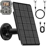 Solar Panel for Trail Camera, Trail Camera Solar Panel with 5000mAh Rechargeable Lithium Battery - Output 12V/1A, 6V/1.5A, IP66 Water Proof Hunting Accessory Game Cameras Solar Charger