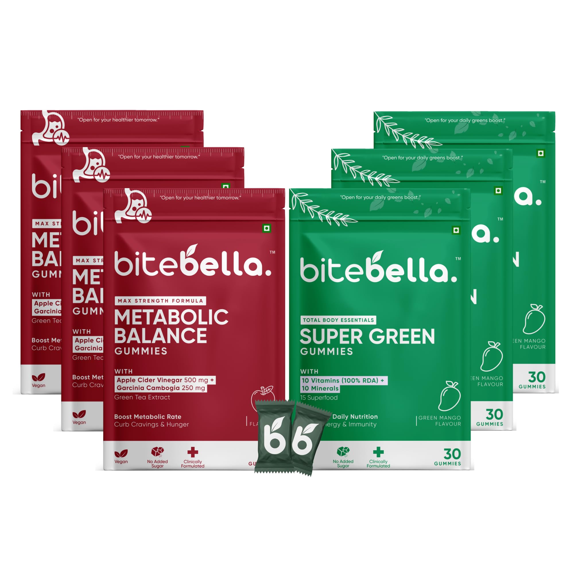 The Daily Detox Bundle | Metabolic Balance + Super Green Gummies | Apple Cider Vinegar 500mg + Inulin 500mg + Garcinia Cambogia 250 mg | 10 Vitamins (100% RDA) + 10 Minerals + 15 Superfoods | Vegan | No Added Sugar — Amazon image 11