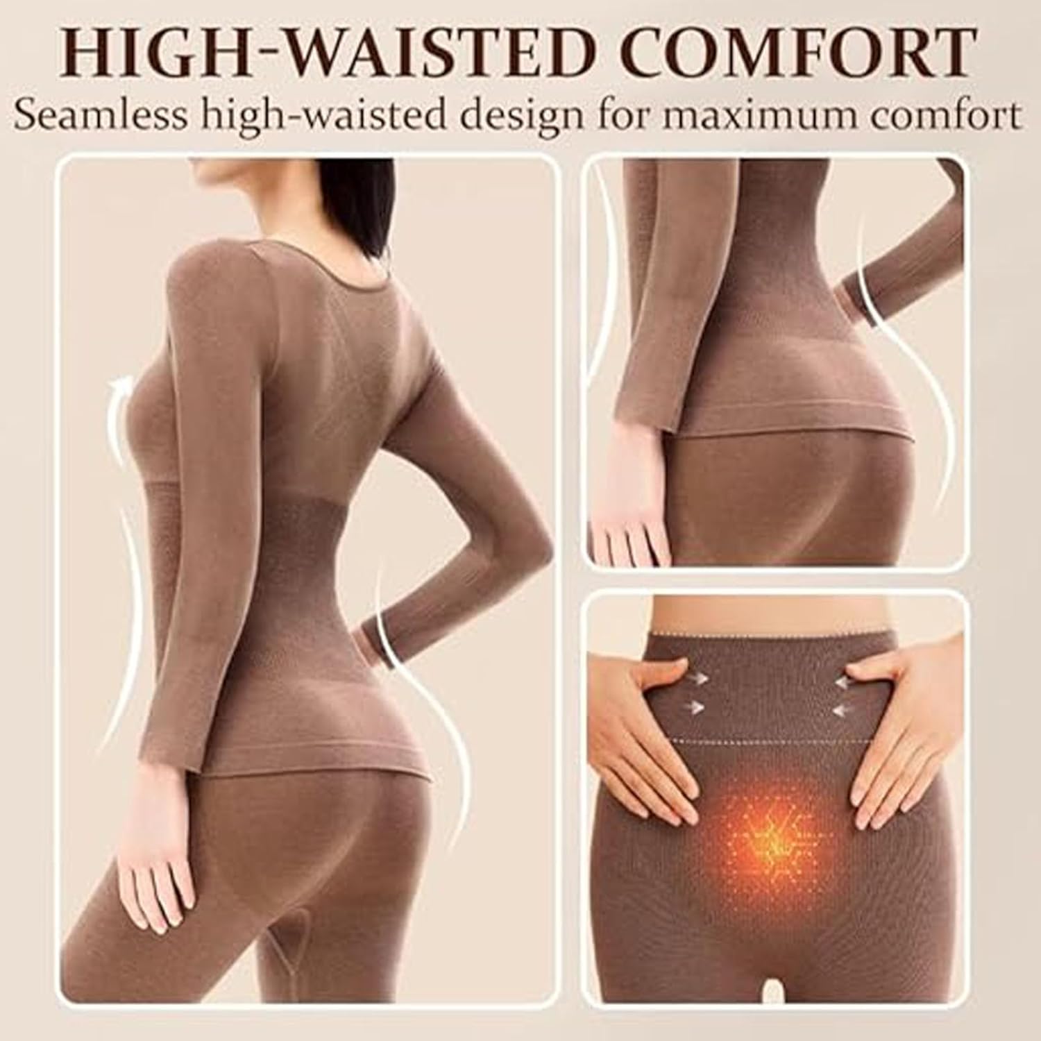 Thermal Underwear for Women, Soft Warm Base Layer Long Johns Set for Fall Winter, Comfortable Slim Fit Thermal Wear
