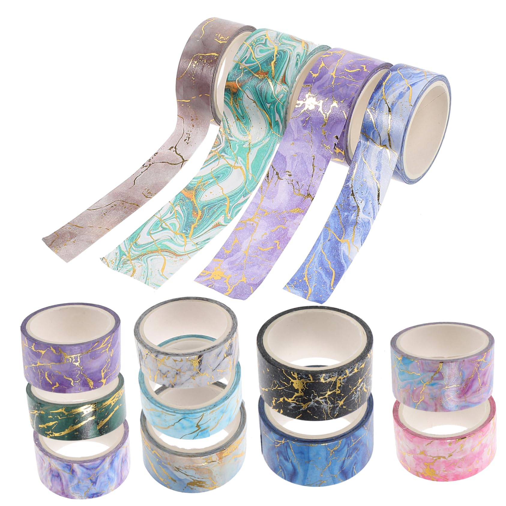 SHINEOFI 70rouleaux Lot Washi Tape Autocollants Marbrés Adhésifs Pour Scrapbooking Et Ruban Décoratif Pour Artisanat Et Journaux