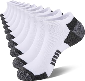 COOVAN 10 Pairs Mens Ankle Socks Men 10 Pack Low Cut Comfort Cushion Casual Socks