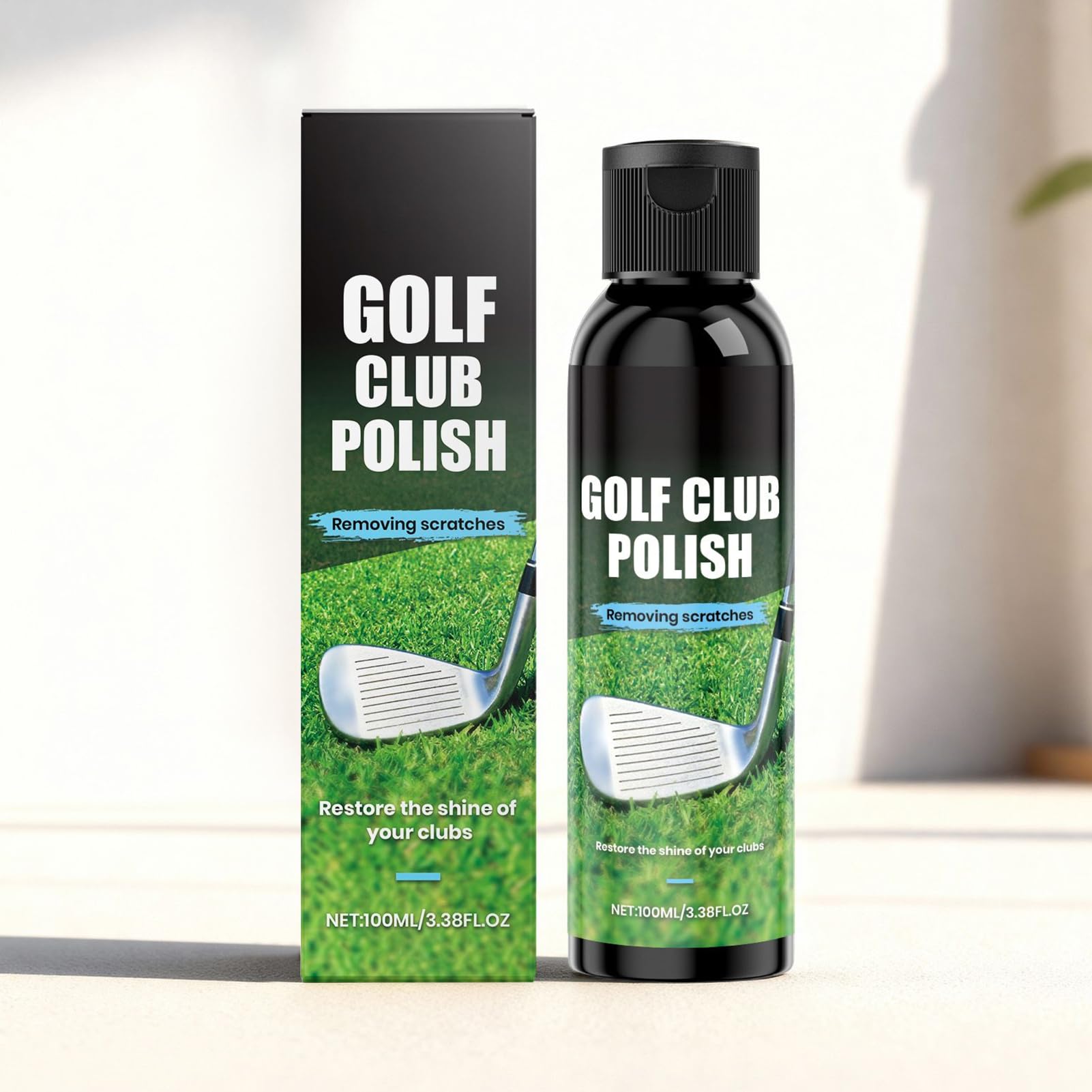 Kit di lucidatura per mazze da golf, soluzione detergente professionale per finitura lucida delle mazze da golf, protettivo con applicazione facile da pulire, prodotto di manutenzione di gruppo per