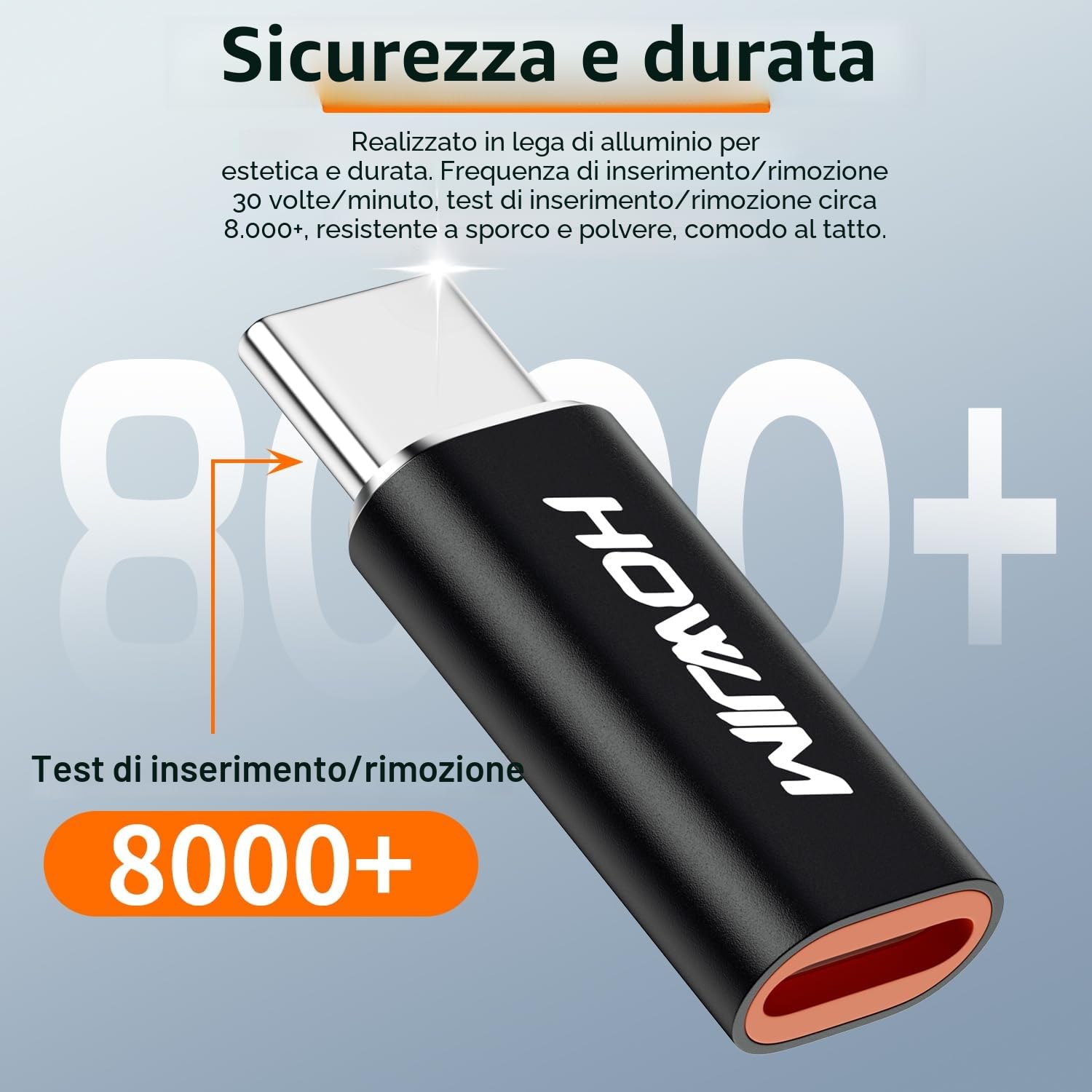 Adattatore Lightning a USB C 2 Pezzi PD27 66W Ricarica Rapida Trasmissione Dati per iPhone 17/16/15 Pad Galaxy Xperia Nero