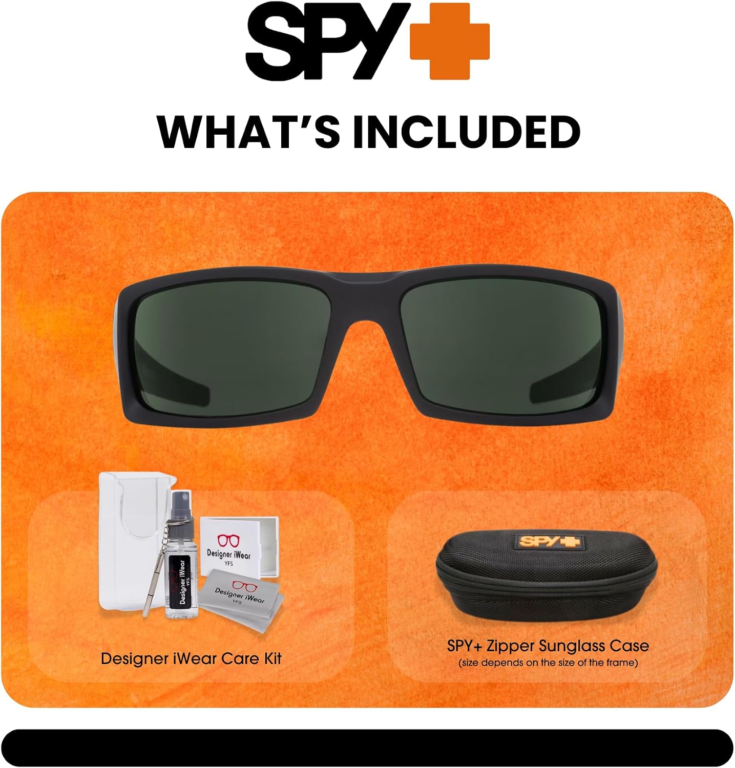 Spy General Rectangular Sunglasses for Men for Women +BUNDLE with ACCESSORY EYEWEAR KIT