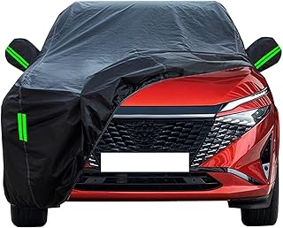 WOLWES Waterproof Car Cover Suitable for 2007-2024 Nissan Qashqai,Hail Protector car Cover,Outdoor Full Coverage rain, Sun and UV Protection(Size:Qashqai n-tec+), Black