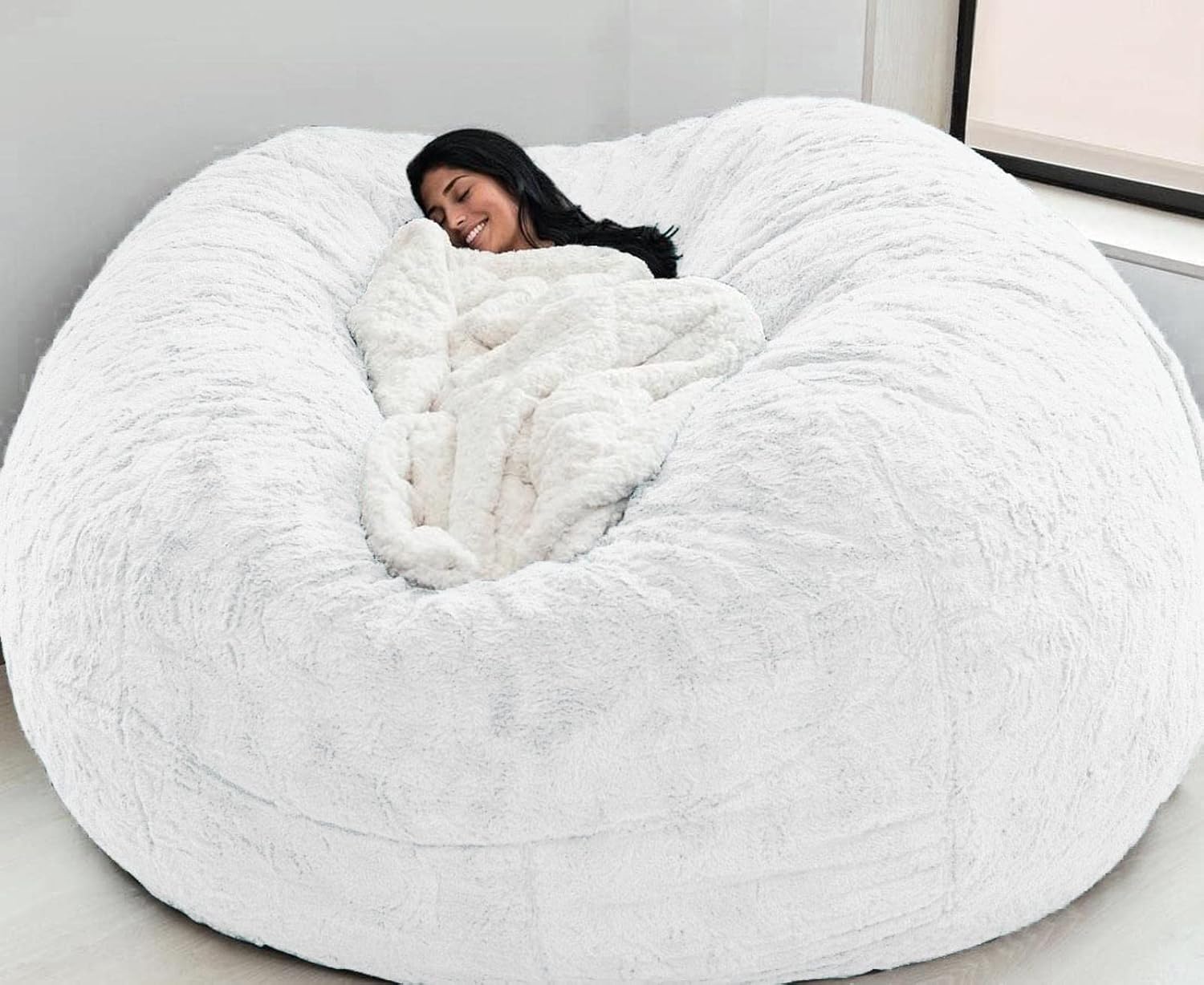 Bean Bag Bean Bag Bean Bag Filling Cushion Adult Bean Bag Giant Bean Bag Giant Bean Bag Fluffy Bean Bag Cover No Bean Bag Cushion Bean Bag Lazy Bag,white-150X75cm