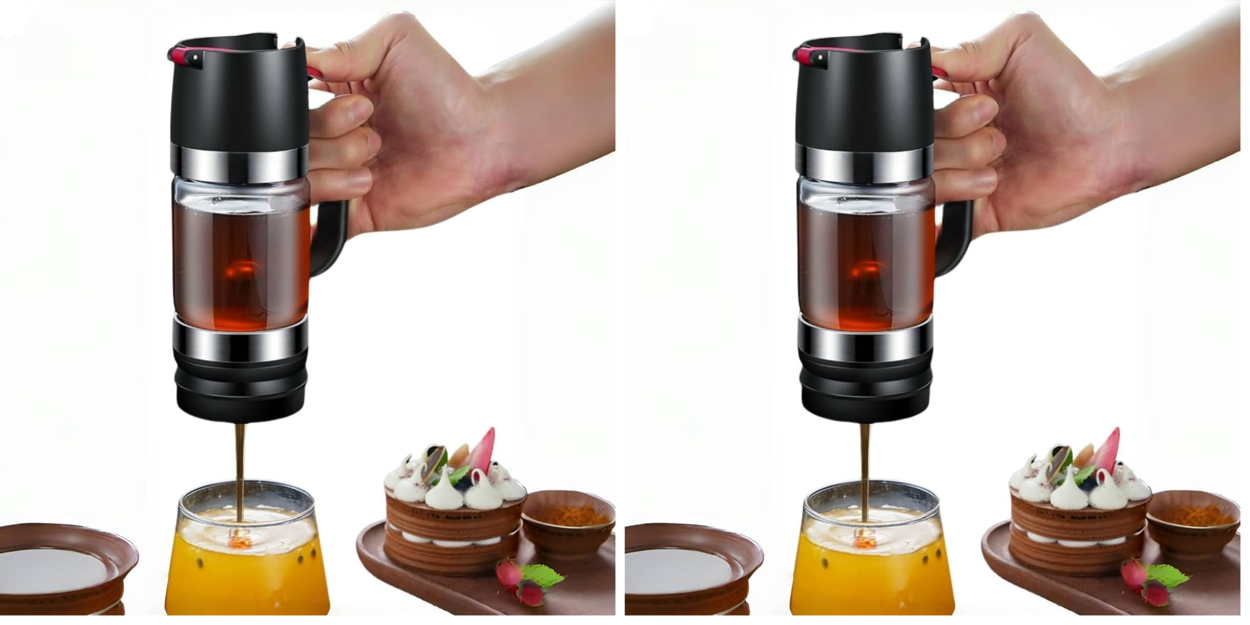 Distributeur de miel en verre avec support | Finissez-en avec les coulures collantes